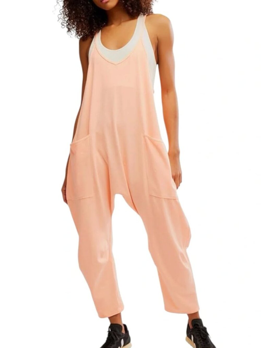 NWT Free People Hot Shot Onesie, size Large, in Pastel Peach